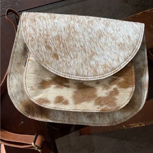 Cowhide cross body purse